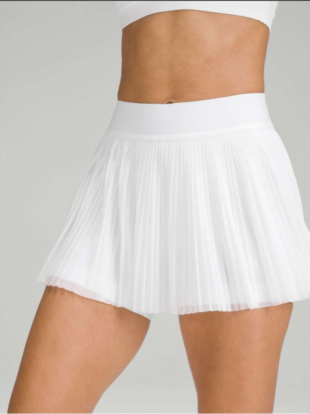 Lululemon Mesh Pleats Mid-Rise Mini Tennis Skirt White